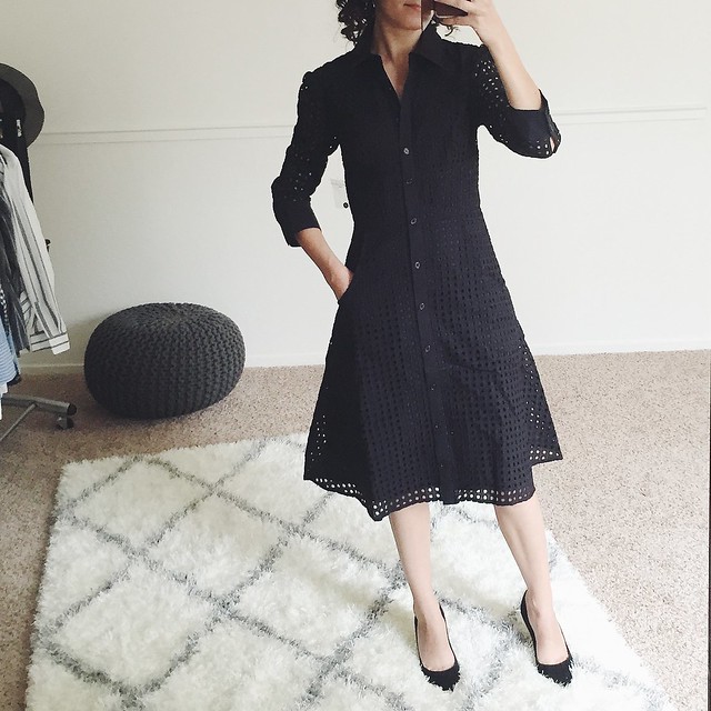 Fit Review Friday – Anthropologie Petite Openwork Shirtdress
