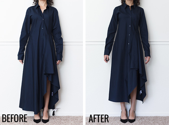 Adventures in Alterations – Theory Shirt Dress