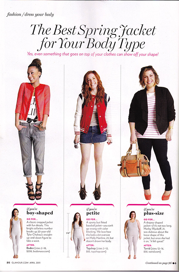 Glamour Magazine Picks Spring Jackets for Petites – April 2011 Issue