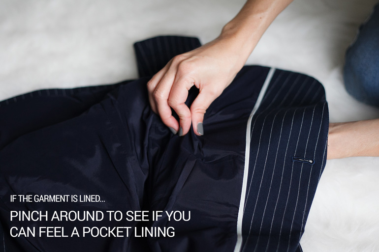 Open suit pockets