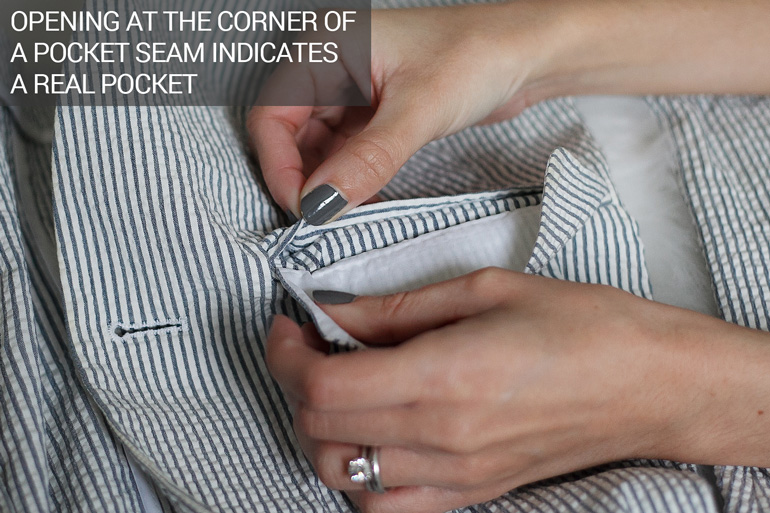 Open clothing pockets